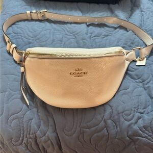 Coach Beige Leather Crossbody Bag